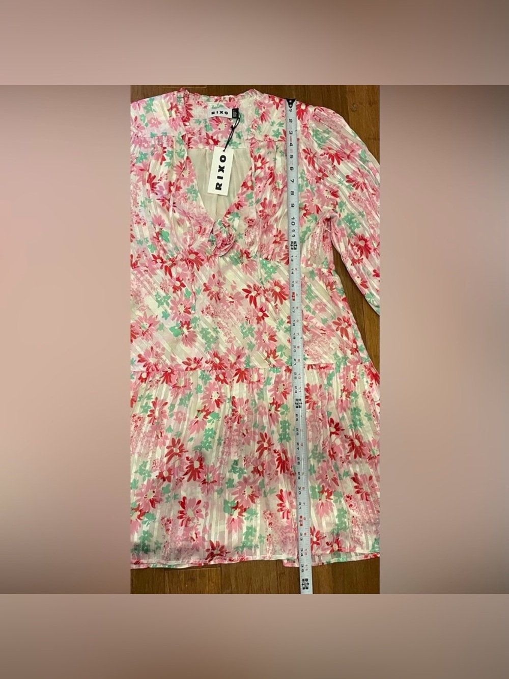 Rixo Dress NWT Floral XL/ US 12 Luxury Cocktail Wedding Silk Blend Shower Party - Picture 6 of 16